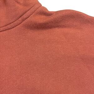 Aerie Women Small Sweatshirt 1/4 Zip Cropped Raw Edge‎ Long Sleeve Burnt Orange
